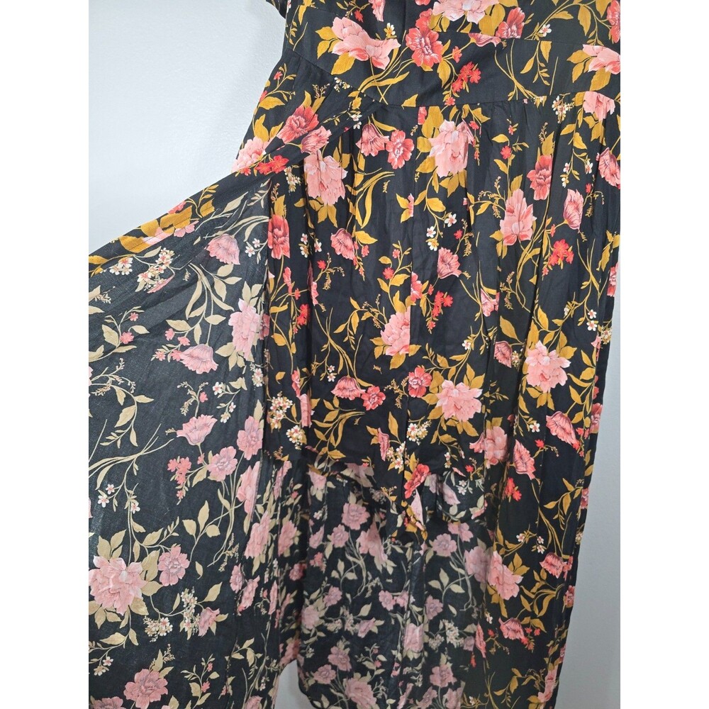Torrid Walk Through Dress Romper Women Plus Size 20 Black Peach Floral V Neck BK - Picture 5 of 12
